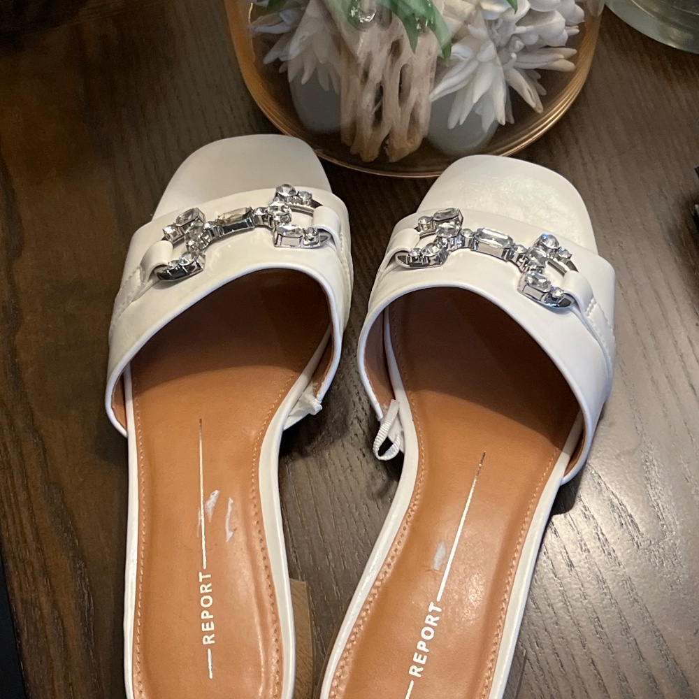 White sandals